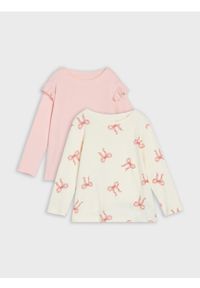 Sinsay - Koszulki z długimi rękawami 2 pack - kremowy. Kolor: kremowy. Długość rękawa: długi rękaw. Długość: długie #1