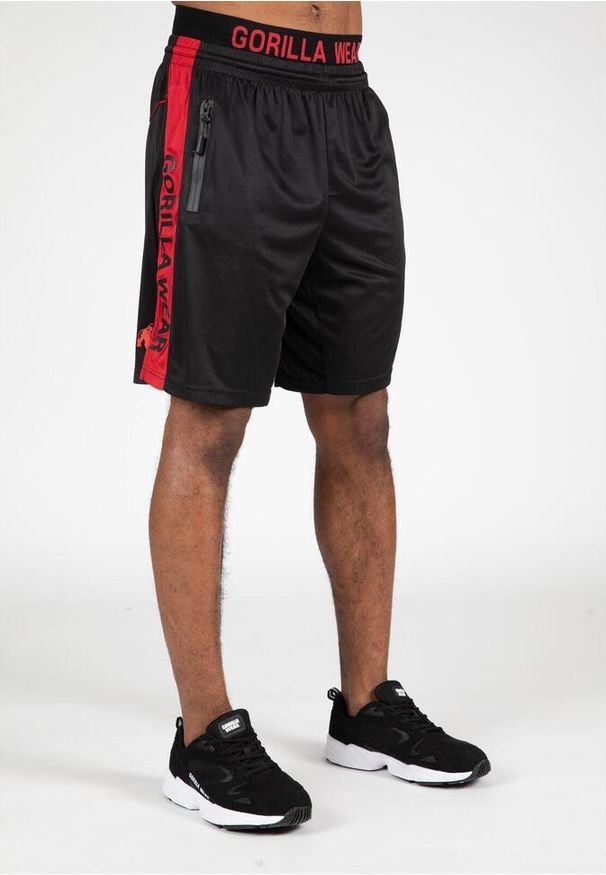 GORILLA WEAR - Atlanta Szorty - Czarny/Czerwony. Kolor: czerwony, wielokolorowy, czarny. Sport: fitness