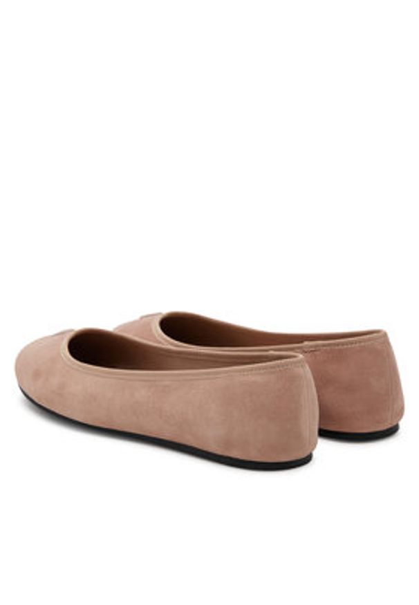 TOMMY HILFIGER - Tommy Hilfiger Baleriny Th Hardware Suede Ballerina FW0FW08655 Beżowy. Kolor: beżowy. Materiał: zamsz, skóra