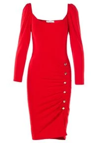 Renee - Czerwona Sukienka Jilyss. Kolor: czerwony. Długość rękawa: długi rękaw. Styl: glamour. Długość: mini #5