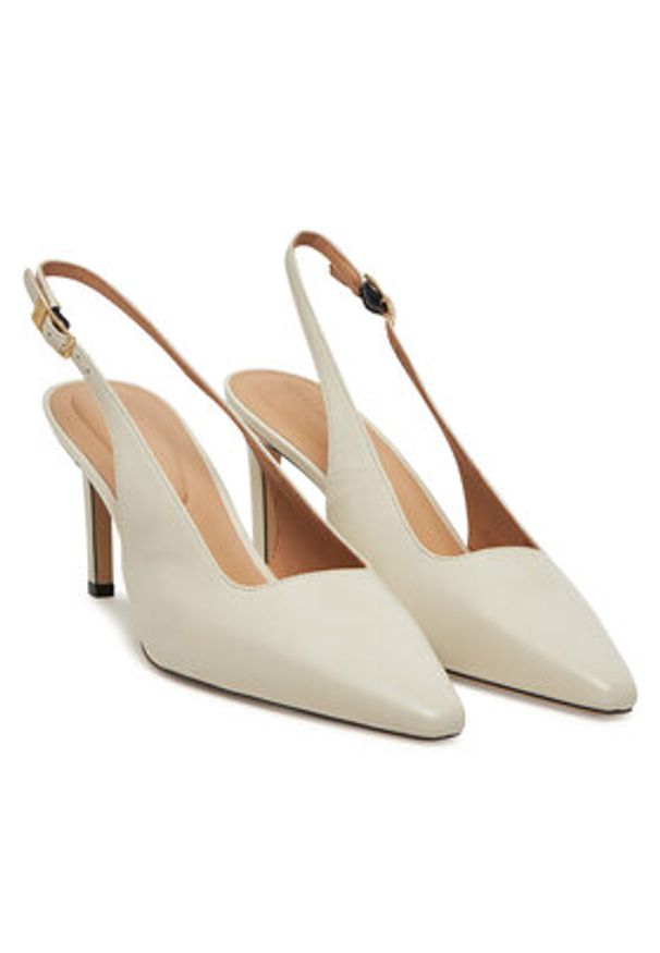 TOMMY HILFIGER - Tommy Hilfiger Sandały Squared Toe FW0FW08636 Beżowy. Kolor: beżowy. Materiał: skóra