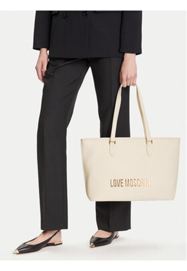 Love Moschino - LOVE MOSCHINO Torebka JC4190PP1NKD0110 Beżowy. Kolor: beżowy. Materiał: skórzane