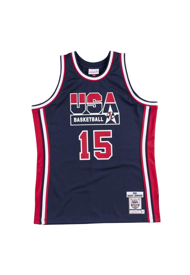 Mitchell & Ness - Autentyczny strój Team USA Magic Johnson. Kolor: niebieski. Sport: koszykówka