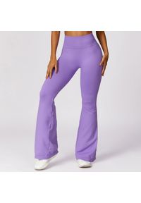 Intica - Legginsy sportowe push-up z wysokim stanem do treningu Chrysi. Stan: podwyższony. Kolor: fioletowy. Materiał: materiał. Sport: fitness