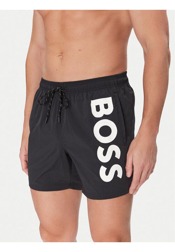 BOSS Szorty kąpielowe Octopus 50514502 Czarny Regular Fit. Kolor: czarny. Materiał: syntetyk