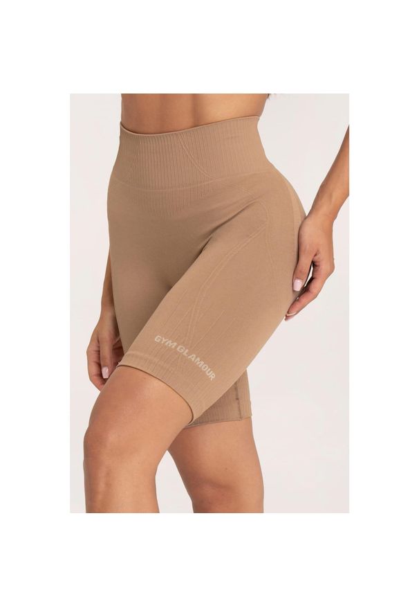 GYM GLAMOUR - Bikery fitness damskie Gym Glamour push up 2.0. Kolor: brązowy. Sport: fitness