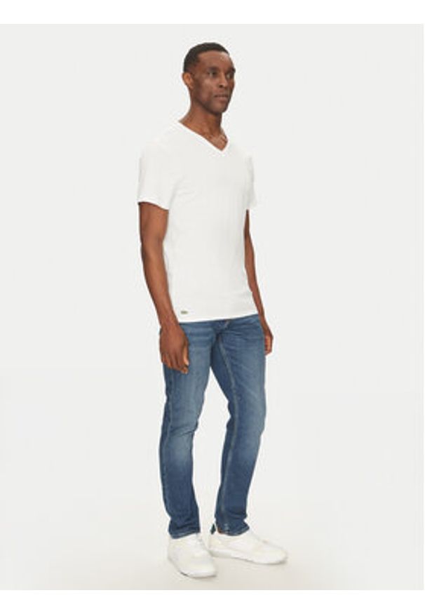 Lacoste Komplet 3 t-shirtów TH9008 Biały Slim Fit. Kolor: biały. Materiał: bawełna
