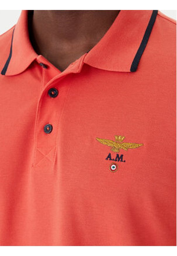 Aeronautica Militare Polo 261PO1308UP00082 Pomarańczowy Regular Fit. Typ kołnierza: polo. Kolor: pomarańczowy. Materiał: bawełna