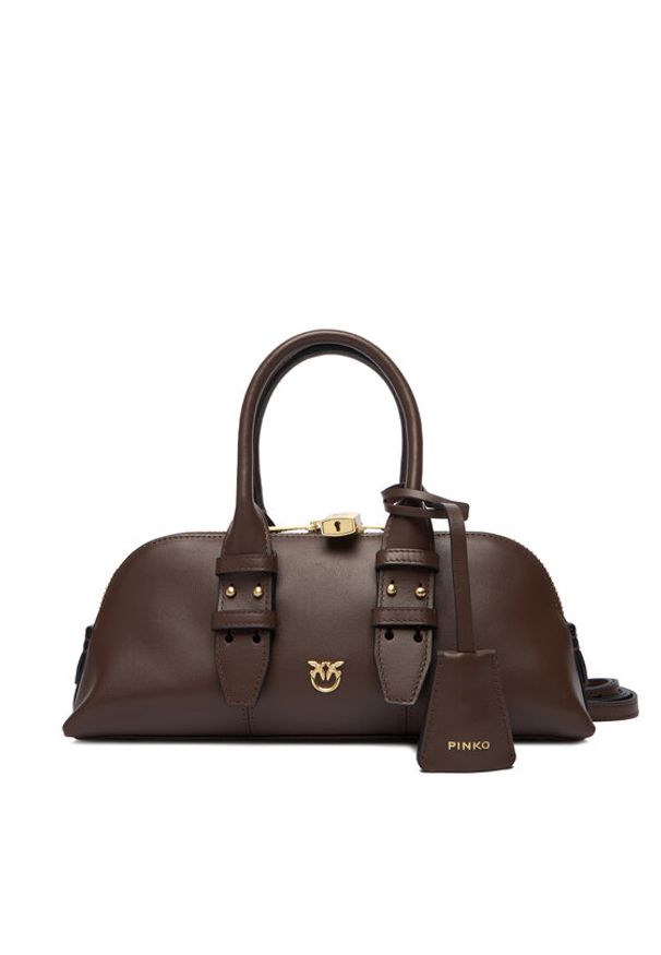 Pinko - PINKO Torebka Bowling Bag Baguette AI 25-26 PLTT 105334 A0QO Brązowy. Kolor: brązowy. Materiał: skórzane