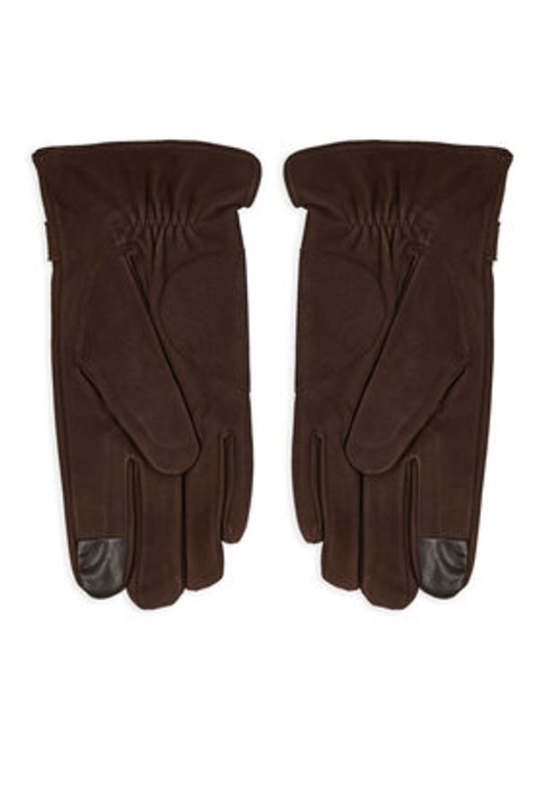 Calvin Klein Rękawiczki Męskie K50K512542 Brązowy. Kolor: brązowy. Materiał: nubuk, skóra