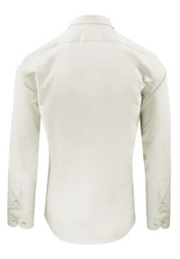 Wyszczuplona, Elegancka Koszula Męska - Victorio - Kość Słoniowa. Kolor: beżowy, wielokolorowy, brązowy. Materiał: poliester, bawełna, elastan. Styl: elegancki #3