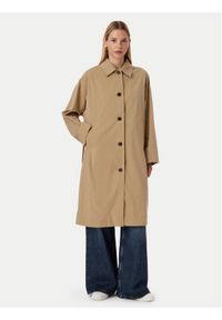TOMMY HILFIGER - Tommy Hilfiger Trencz WW0WW49842 Beżowy ciemny Regular Fit. Kolor: beżowy. Materiał: bawełna #1