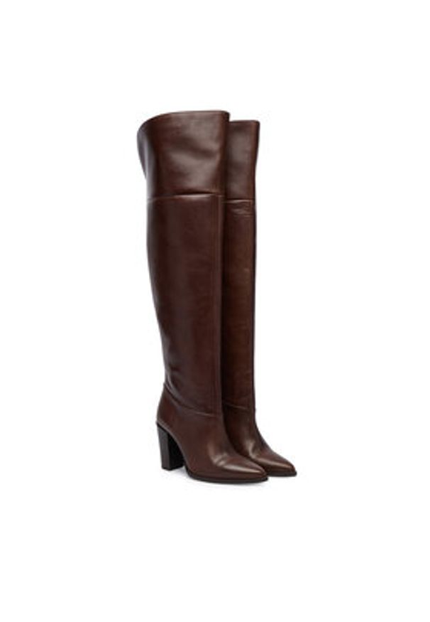 Bronx Kozaki 14410-V Brązowy. Kolor: brązowy. Materiał: skóra