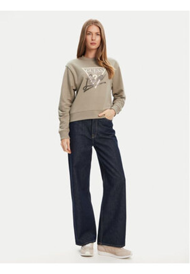 Guess Bluza W5YQ06 KB681 Zielony Regular Fit. Kolor: zielony. Materiał: bawełna