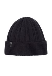 Ochnik - Granatowa czapka zimowa męska. Kolor: niebieski. Materiał: akryl. Sezon: zima #2