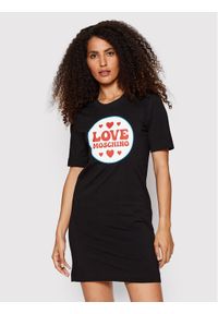 Love Moschino - LOVE MOSCHINO Sukienka codzienna W5A0228E 1951 Czarny Regular Fit. Okazja: na co dzień. Kolor: czarny. Materiał: bawełna. Typ sukienki: proste. Styl: casual #1