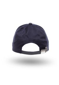 Armani Exchange - Granatowa czapka z daszkiem. Kolor: niebieski. Materiał: bawełna, skóra. Wzór: haft, aplikacja #2