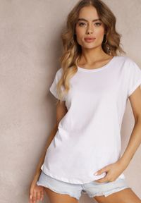 Renee - Biały T-shirt z Krótkim Rękawem Bawełniany Telarosa. Kolor: biały. Materiał: bawełna. Długość rękawa: krótki rękaw. Długość: krótkie #1