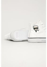 Karl Lagerfeld - Trampki skórzane. Nosek buta: okrągły. Zapięcie: sznurówki. Kolor: biały. Materiał: skóra #3