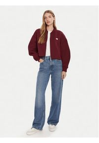 Calvin Klein Jeans Kurtka bomber LV047C524G Bordowy Oversize. Kolor: czerwony. Materiał: syntetyk #2
