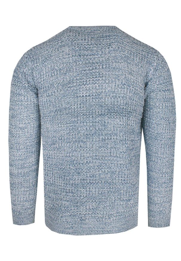 Męski Sweter Dziergany (Knit) - Brave Soul - Błękitny Melanż. Kolor: niebieski. Materiał: akryl. Wzór: melanż