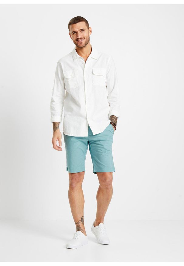 bonprix - Bermudy chino, Regular Fit. Kolor: niebieski