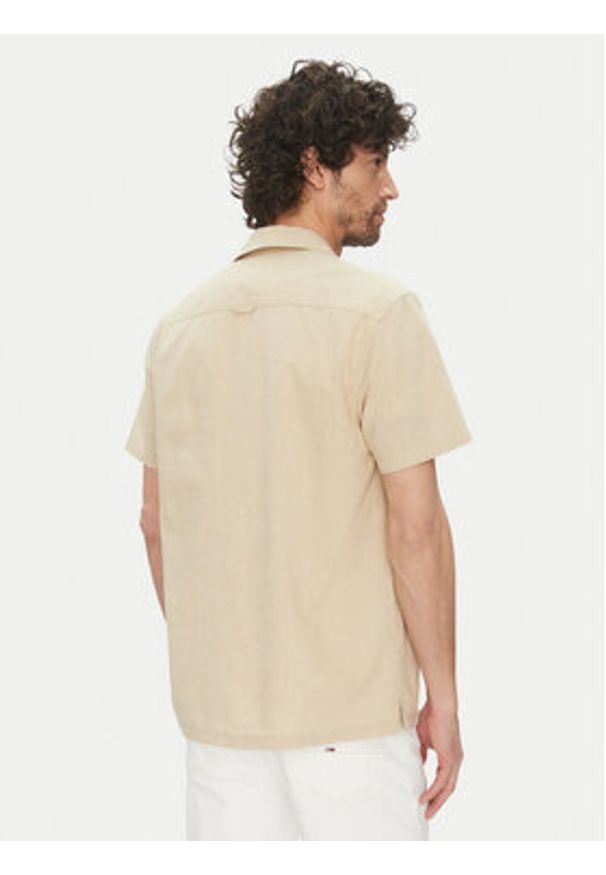 Tommy Jeans Koszula DM0DM20895 Beżowy Regular Fit. Kolor: beżowy. Materiał: bawełna