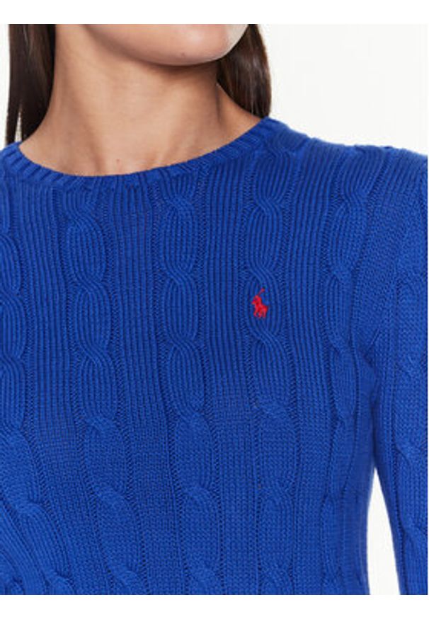 Polo Ralph Lauren Sweter 211891640006 Granatowy Slim Fit. Typ kołnierza: polo. Kolor: niebieski. Materiał: bawełna
