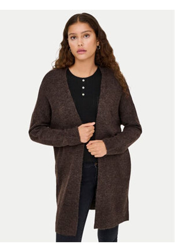 only - ONLY Kardigan Talio 15358604 Brązowy Regular Fit. Kolor: brązowy. Materiał: syntetyk