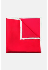 Lancerto - Poszetka Czerwono-Biała. Kolor: czerwony. Materiał: jedwab