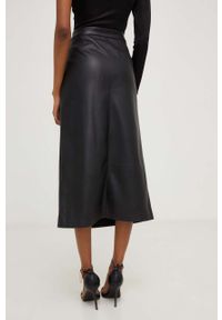 Answear Lab spódnica kolor czarny midi prosta. Stan: podwyższony. Kolor: czarny. Materiał: tkanina. Styl: wakacyjny #4