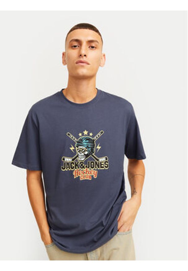 Jack & Jones T-Shirt Eight Skull 12264841 Granatowy Standard Fit. Kolor: niebieski. Materiał: bawełna
