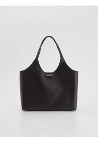 Reserved - Torebka shopper - ciemnobrązowy. Kolor: brązowy. Materiał: skórzane