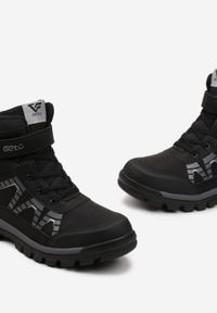 Born2be - Czarne Ocieplane Botki na Rzep z Sznurowaniem Eloriani. Zapięcie: rzepy. Kolor: czarny. Sezon: zima #2