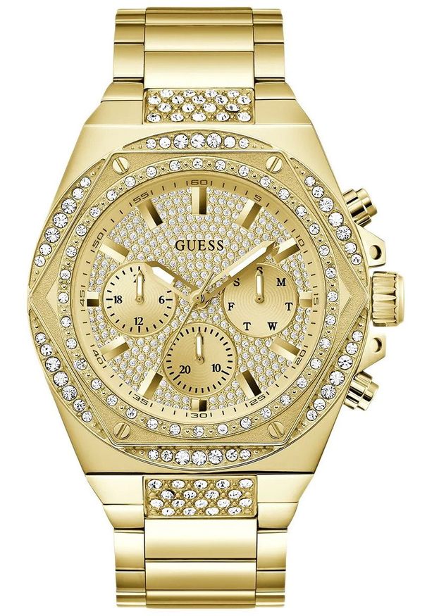 Zegarek męski Guess GW0899G2 CYRKONIE złoty. Kolor: złoty