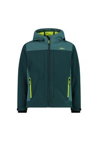 Kurtka dziecięca turystyczna CMP 3A00094. Okazja: na co dzień. Typ kołnierza: kaptur. Kolor: zielony. Materiał: softshell. Styl: casual, sportowy #1