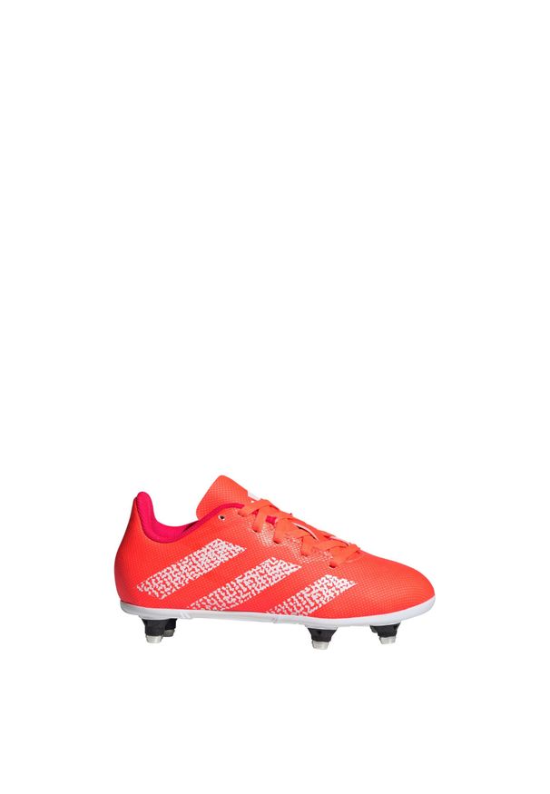 Adidas - Rugby Junior SG Boots. Kolor: biały, czerwony, wielokolorowy, pomarańczowy. Materiał: materiał