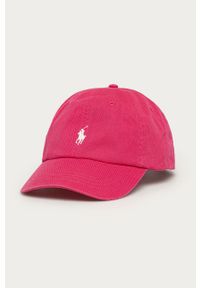 Polo Ralph Lauren - Czapka z daszkiem. Kolor: różowy. Materiał: tkanina, materiał. Wzór: gładki #1