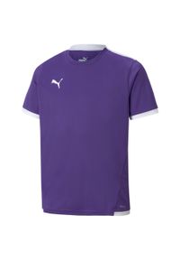 Koszulka do piłki nożnej dla dzieci Puma JR Teamliga Jersey. Kolor: fioletowy. Materiał: jersey