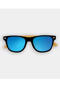 MegaKoszulki - Okulary przeciwsłoneczne z oprawkami niebieskie (gładkie, bez nadruku). Kolor: niebieski. Wzór: gładki