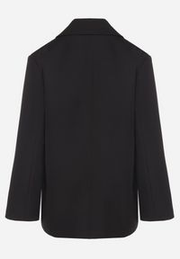 Born2be - Czarna Dwurzędowa Marynarka o Pudełkowym Kroju Oversize Kosalia. Okazja: na co dzień, na spotkanie biznesowe. Kolor: czarny. Materiał: jeans. Styl: biznesowy, klasyczny, elegancki, casual