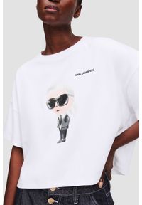 Karl Lagerfeld - KARL LAGERFELD Biały damski t-shirt Ikon Aquarelle K Boxy Tshirt, Rozmiar M. Kolor: biały. Materiał: bawełna #2