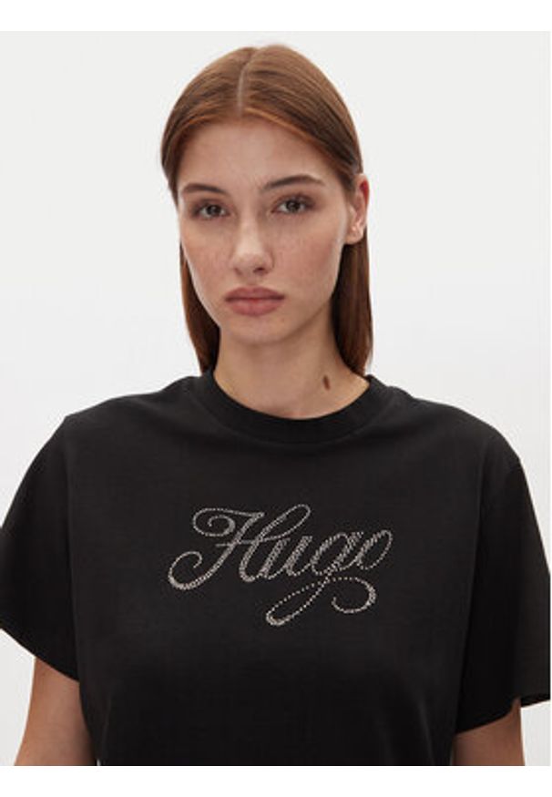 Hugo - HUGO T-Shirt Vintage Tee 50537239 Czarny Relaxed Fit. Kolor: czarny. Materiał: bawełna. Styl: vintage