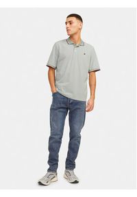 Jack & Jones - Jack&Jones Polo Bluwin 12169064 Szary Regular Fit. Typ kołnierza: polo. Kolor: szary. Materiał: bawełna, syntetyk #7