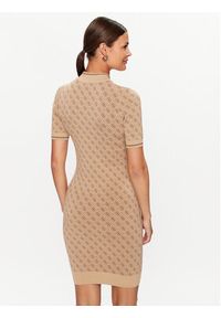 Guess Sukienka dzianinowa W3YK39 Z37K0 Beżowy Slim Fit. Kolor: beżowy. Materiał: wiskoza #3
