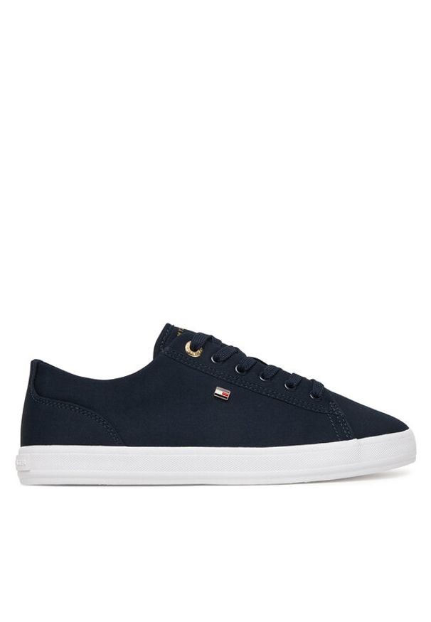 TOMMY HILFIGER - Tommy Hilfiger Sneakersy Th Foxing Sneaker Canvas FW0FW09170 Granatowy. Kolor: niebieski. Materiał: materiał