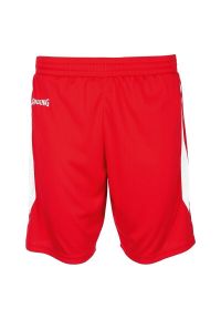 SPALDING - Szorty damskie Spalding 4HER III. Kolor: czerwony, biały, wielokolorowy. Materiał: tkanina. Wzór: paski. Sport: koszykówka