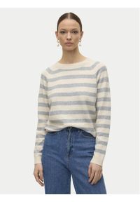 Vero Moda Sweter Doffy 10201022 Beżowy Regular Fit. Kolor: beżowy. Materiał: syntetyk