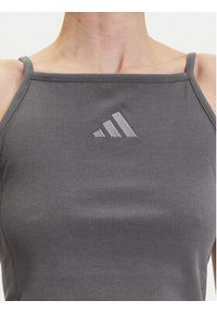 Adidas - adidas Top ALL SZN Rib JJ1223 Szary Slim Fit. Kolor: szary. Materiał: wiskoza, bawełna #4