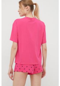 Karl Lagerfeld piżama 221W2115 damska kolor różowy. Kolor: różowy. Materiał: materiał, dzianina. Długość: krótkie. Wzór: aplikacja #6